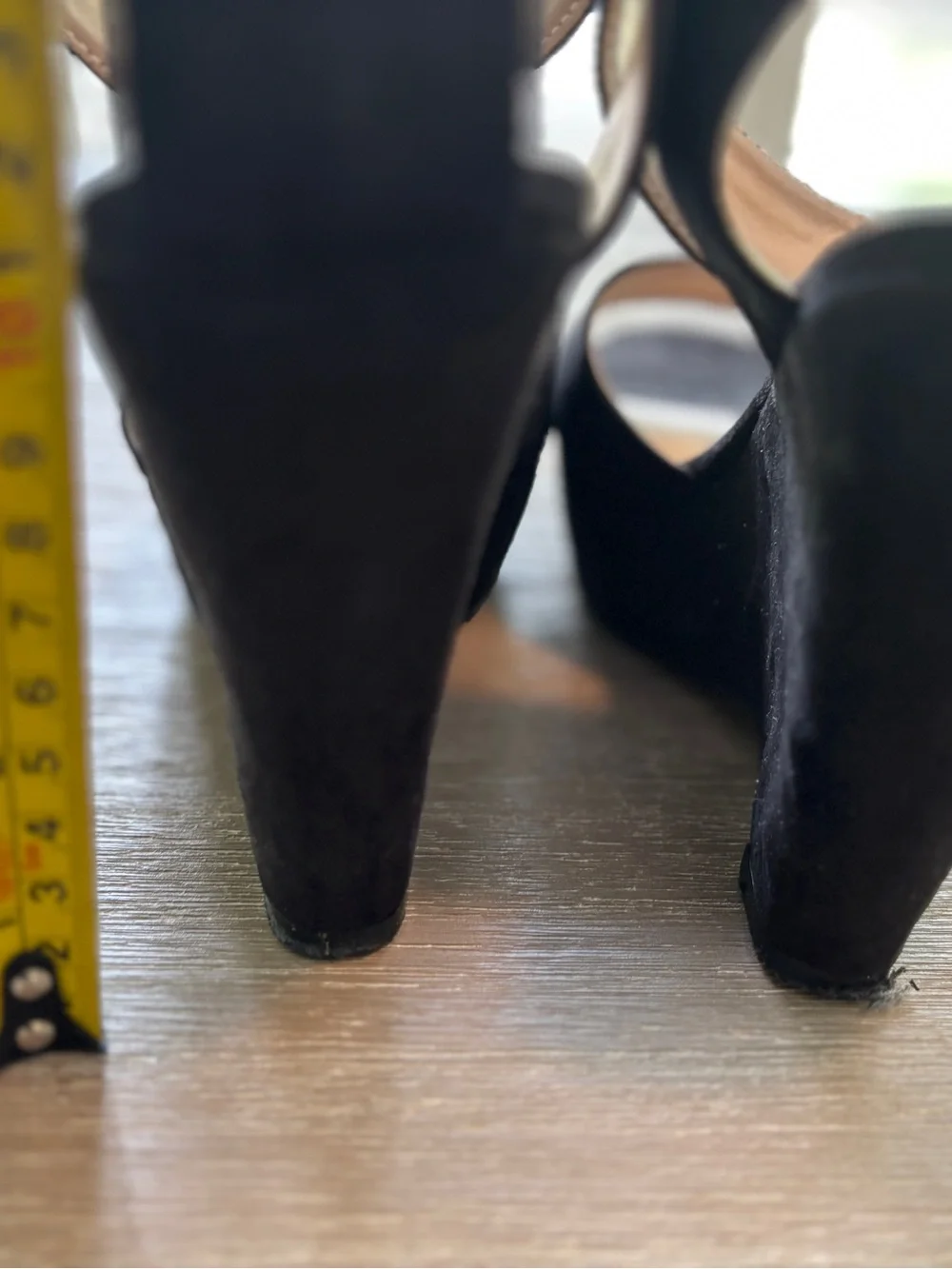 Nine West Black Suede Peep-Toe Wedge Sandals with Ankle Buckle